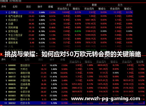 挑战与荣耀：如何应对50万欧元转会费的关键策略